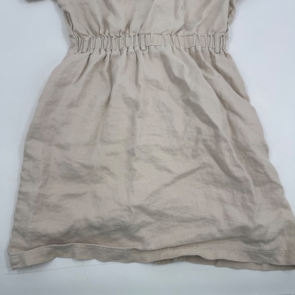 Eddie Bauer Womens Petite Button Up Utility Dress Linen Blend Tan Size Small - Picture 9 of 12